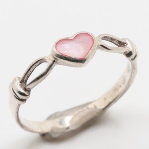 Sterling Silver Pink MOP Heart Ring
